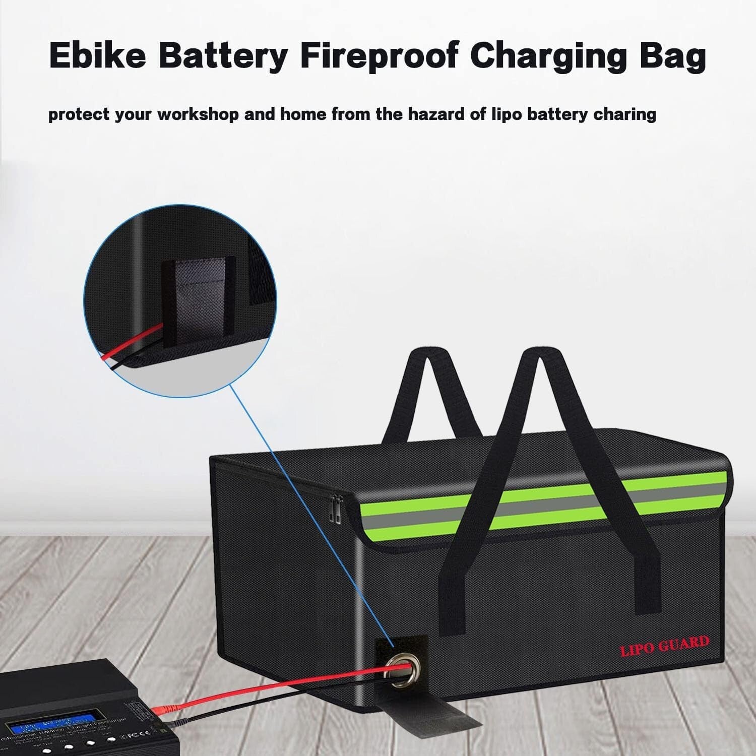 Fireproof Lipo Battery Storage Bag 19.7"x13.8"x11.8" - Safe Charging Pouch