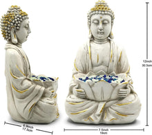 Load image into Gallery viewer, Outdoor Meditating Buddha Statue with Natural Stone Finish - 12" Serenity Decor