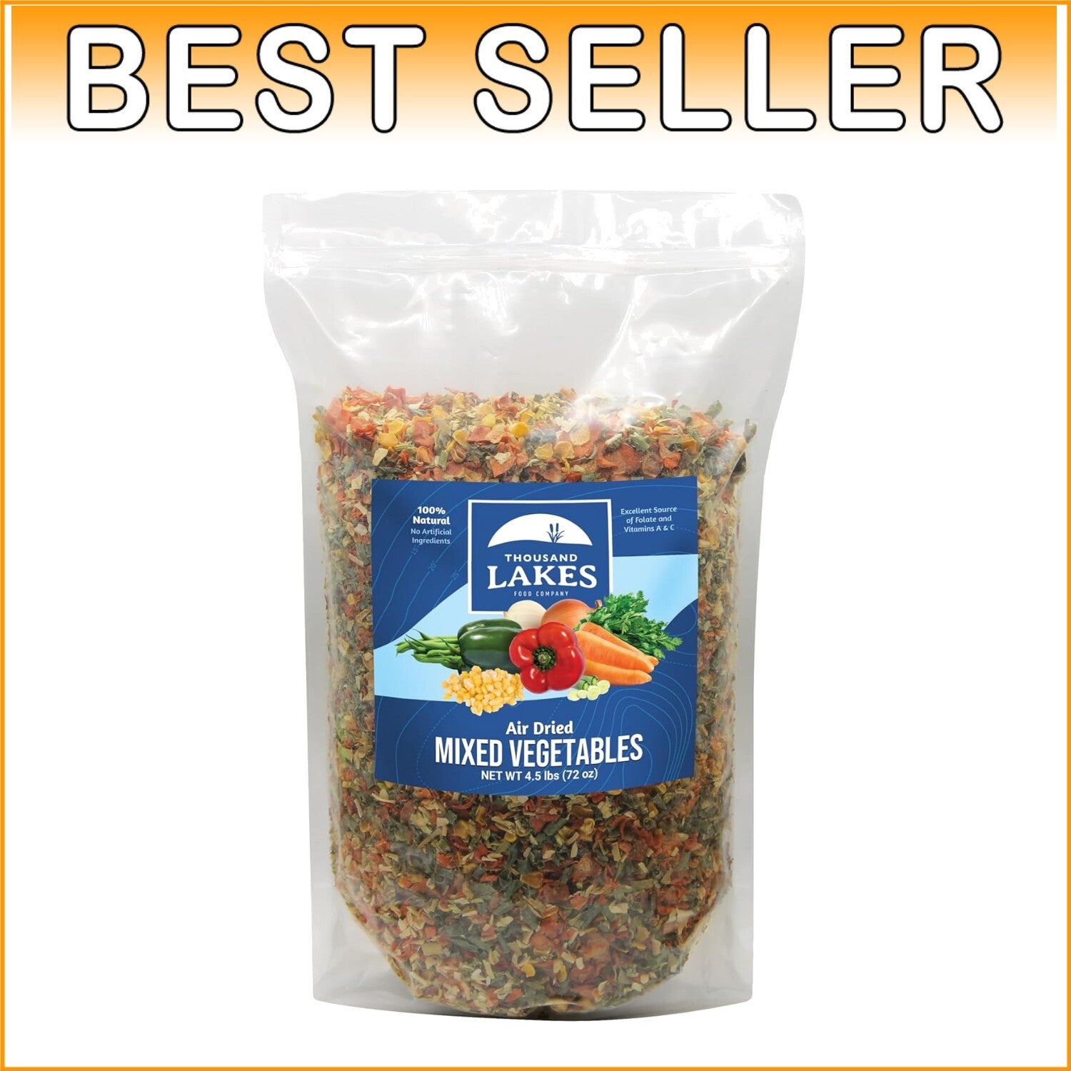 Air-Dried 4.5 lb Mixed Vegetables - Natural Soup Blend, Good Source of Fiber