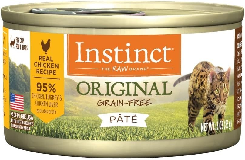24-Pack of Grain-Free Chicken Pate Canned Cat Food - Real Ingredients for Cats