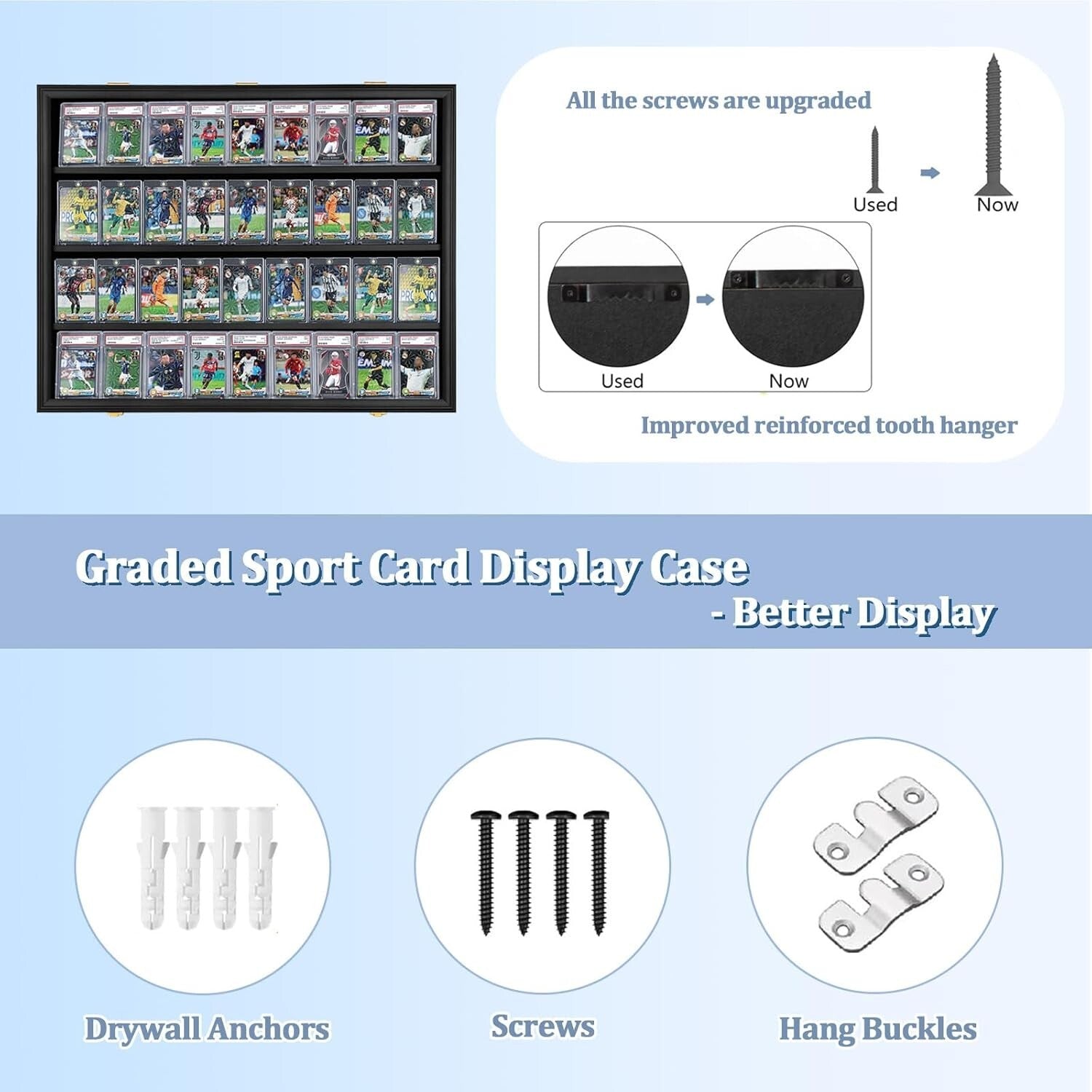 Acrylic Wall Mount Card Display Case - Protect Graded Baseball & Football Cards