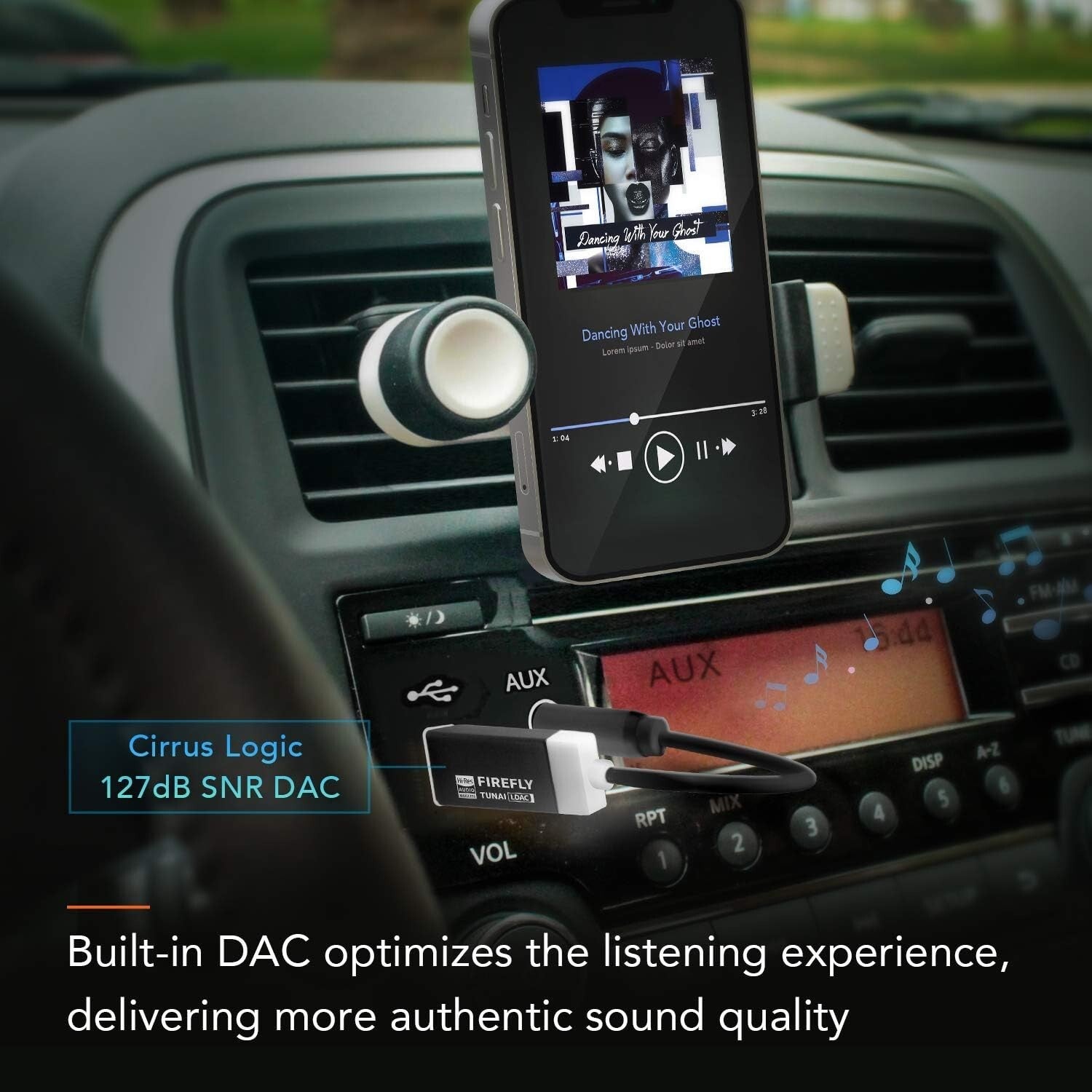 Bluetooth 5.0 LDAC Receiver for High-Resolution Audio - No Charging Required