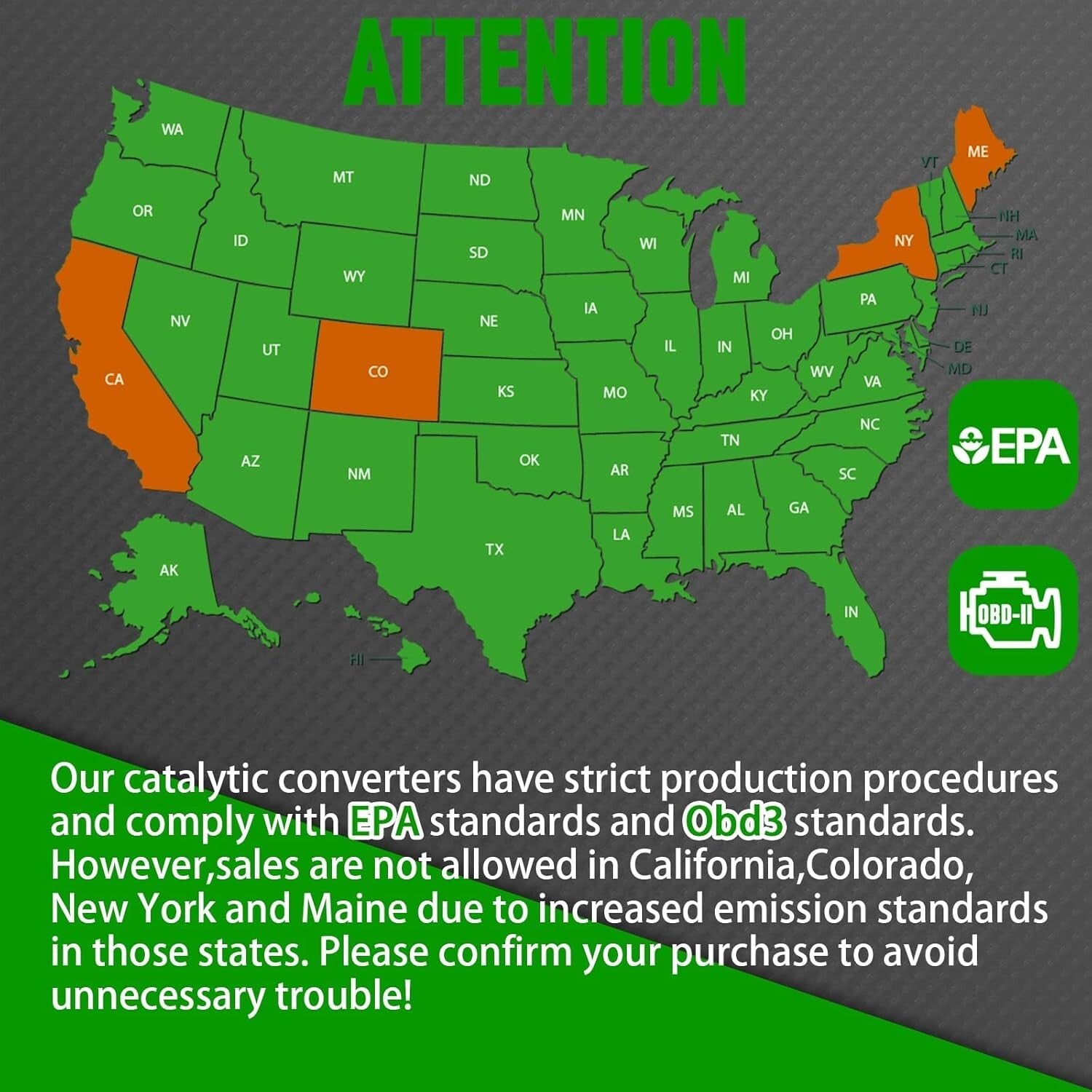 EPA Compliant 2.5-Inch Catalytic Converter - Factory Tested Direct Replacement