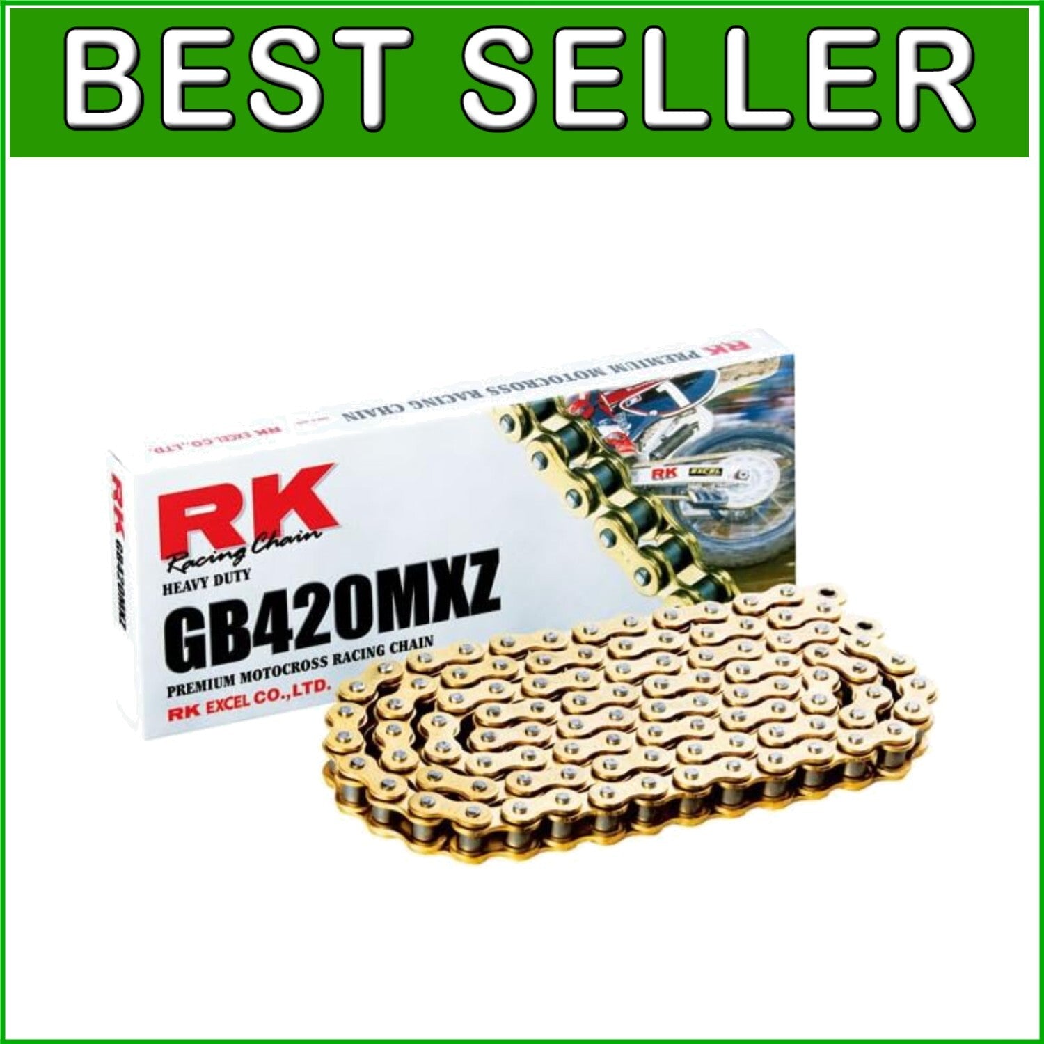 Durable 126-Link Gold Alloy Steel Racing Chain with 5000 lbs Tensile Strength