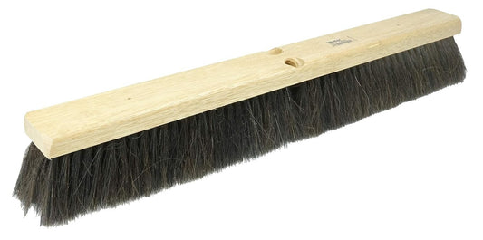 Versatile 18" Floor Cleaning Brush - Black Horsehair Bristles & Hardwood Handle