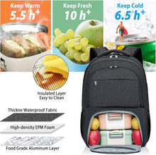 Load image into Gallery viewer, Insulated Lunch Backpack &amp; 17-Inch Laptop Carrier - Stylish &amp; Functional Design