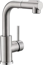 Load image into Gallery viewer, Sleek Brushed Nickel Kitchen Sink Faucet with 360° Swivel &amp; Pull-Down Sprayer
