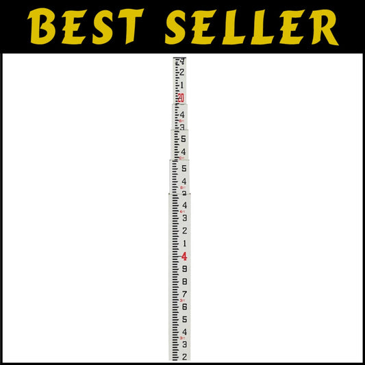 Professional 20' Fiberglass Leveling Rod with Weather-Resistant Graduation Marks