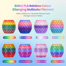 Load image into Gallery viewer, Easy-to-Use Rainbow PLA Filament 4 Pack - Gradient Colors 1.75mm, Vacuum Packed