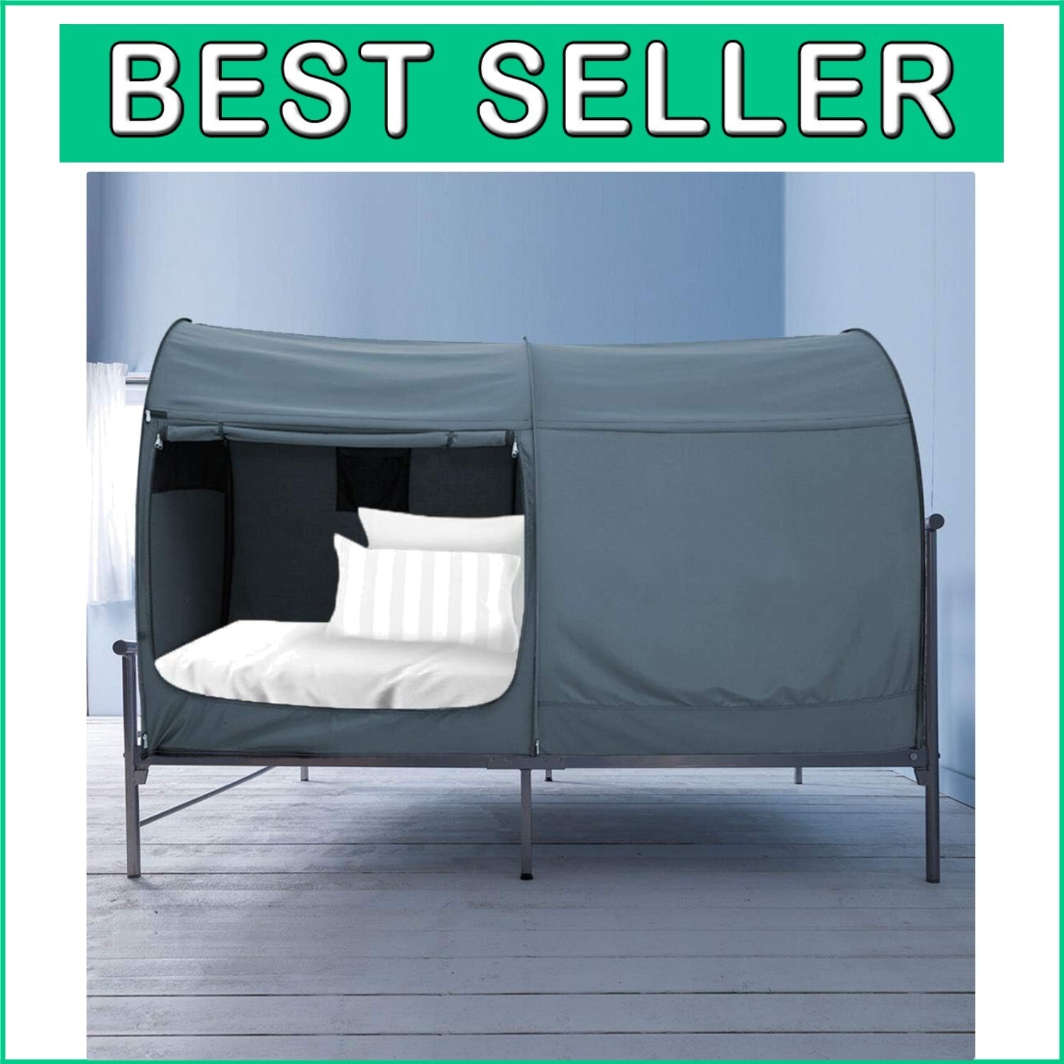 Breathable Pongee Twin Bed Canopy Tent - Light Reducing for Private Spaces