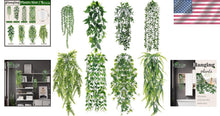Load image into Gallery viewer, 8Pc Artificial Hanging Plants with White Pots - Perfect for Modern Boho Spaces