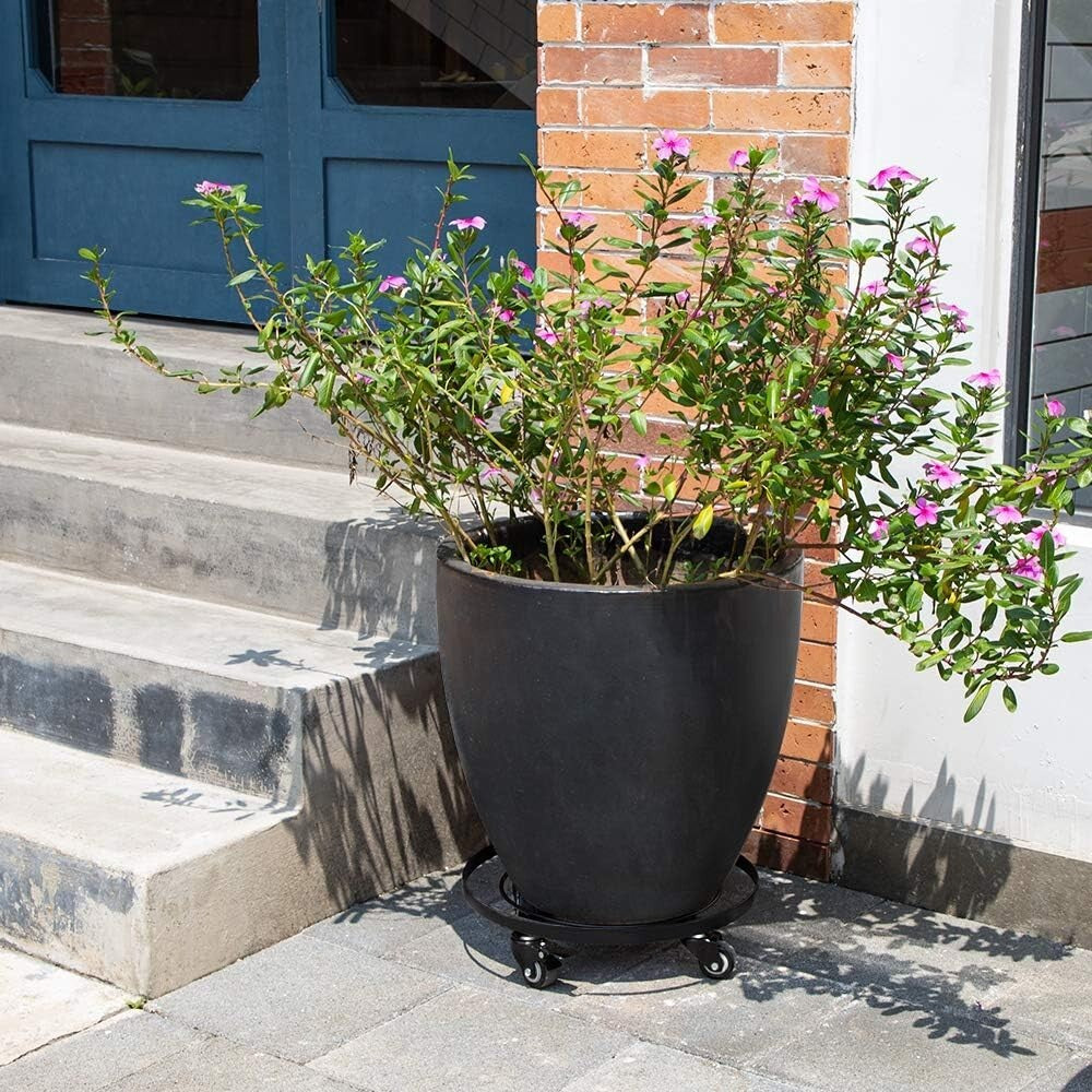 16" Heavy Duty Metal Plant Caddy with Wheels for Indoor & Outdoor Use