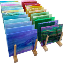 Load image into Gallery viewer, Vibrant 24-Piece Iridescent Stained Glass Pack for Mosaic Crafts - 6x4 Inch