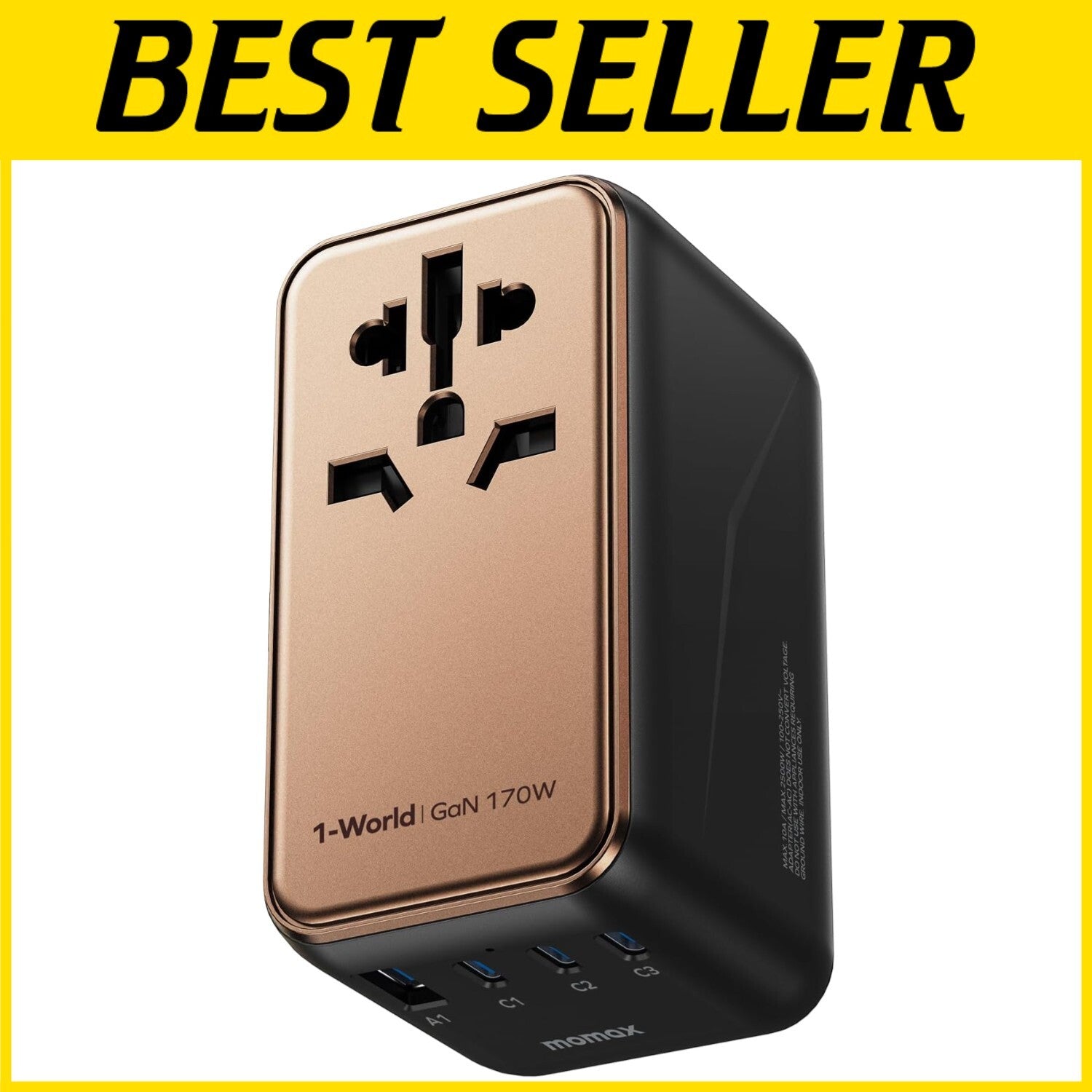 Lightweight GaN Travel Adapter - Universal Compatibility for 200+ Countries
