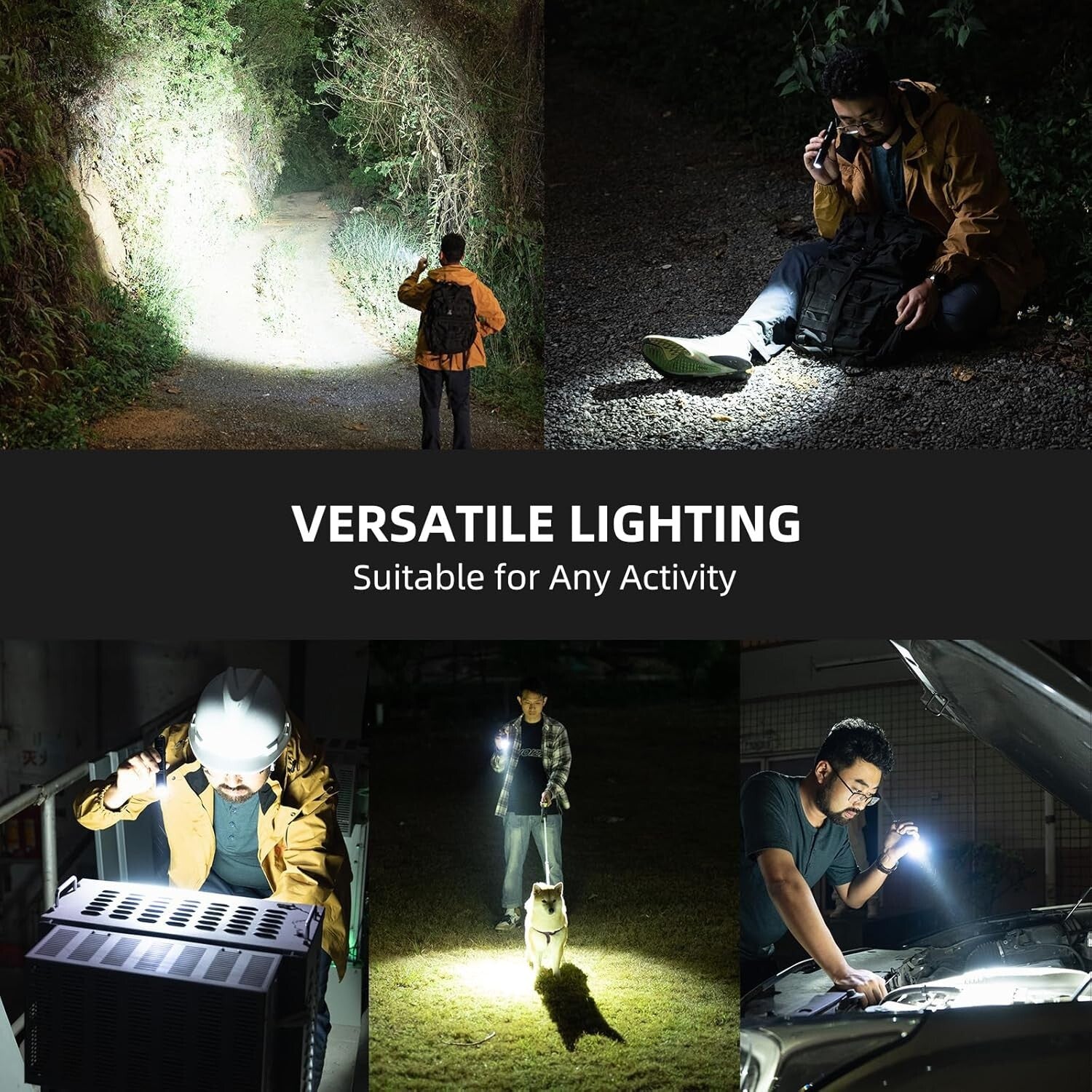 Compact 1200 Lumens LED Flashlight, 5 Lighting Modes & Long Runtime for Outdoors