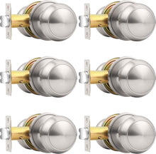 Load image into Gallery viewer, Elegant Brushed Nickel Round Door Knobs – 6 Pack Passage Handles for Interiors