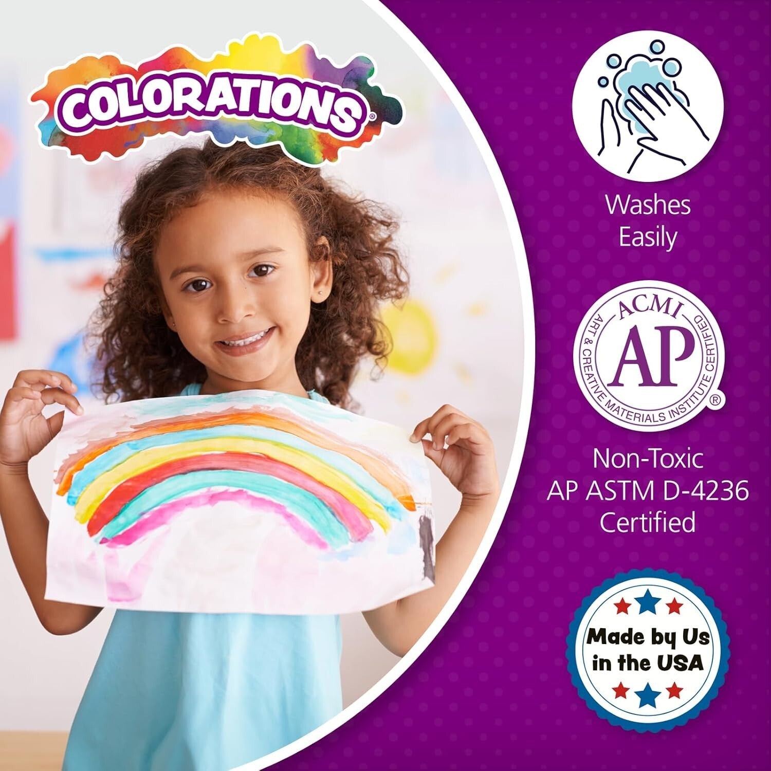 Washable Tempera Paint in 12 Vibrant Colors - Ideal for School Projects & Crafts