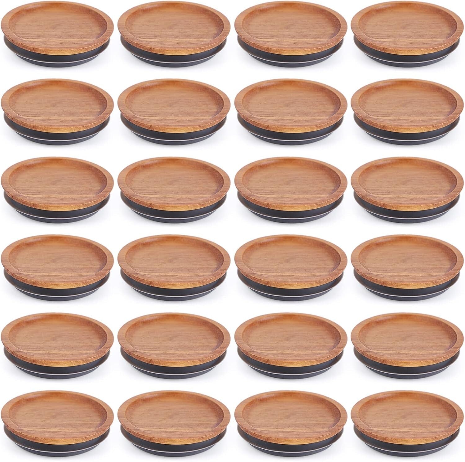 Elegant Bamboo Mason Jar Lids - 24 Pack for Organizing & Freshness Preservation