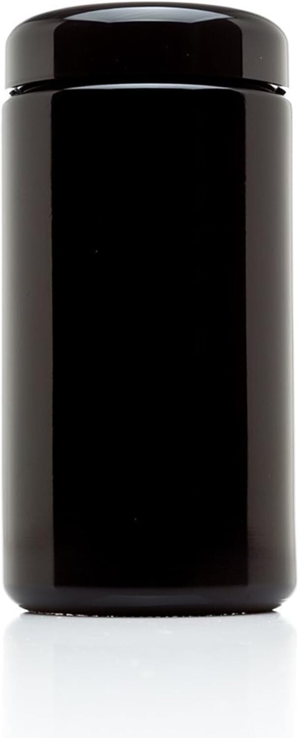 10-Pack 500 ml Classic Black Airtight Glass Jars - Smell-Proof Storage Solution