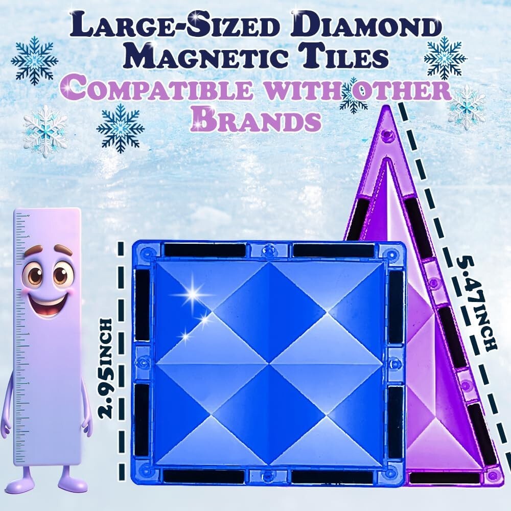 102-Piece Frozen Princess Castle Magnetic Building Blocks - STEM Educational Toy