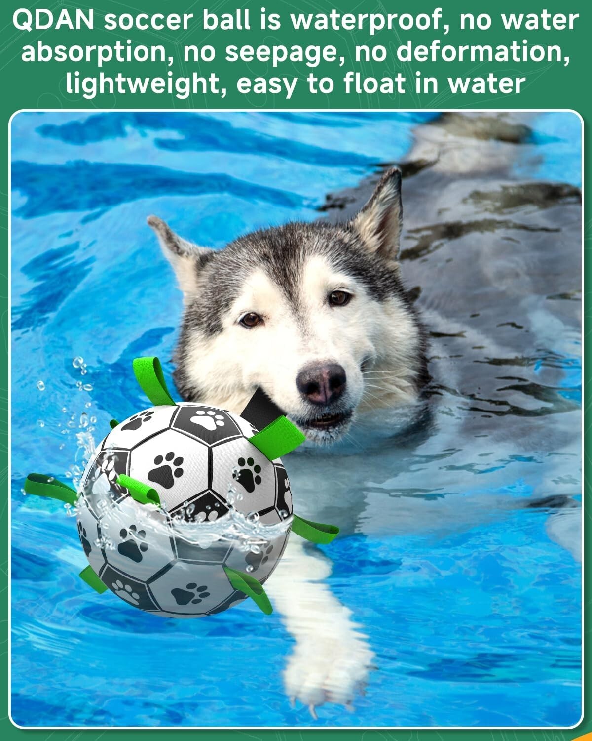 Giant Dog Soccer Ball with Nylon Straps - 10 Inch, Perfect for Active Breeds