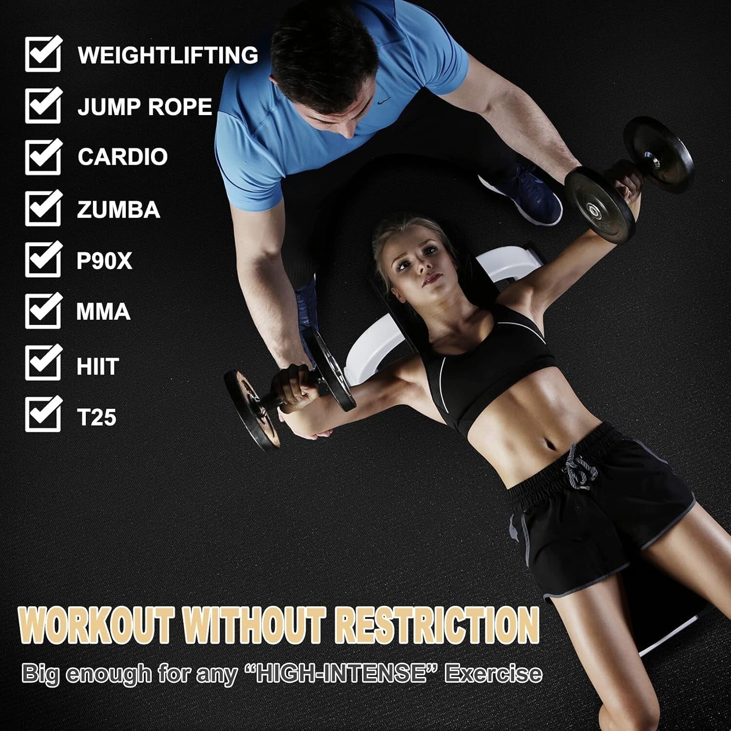 High-Density 16'x6' Non-Slip Foam Mat - Ideal for Plyo, Dance & Gymnastics