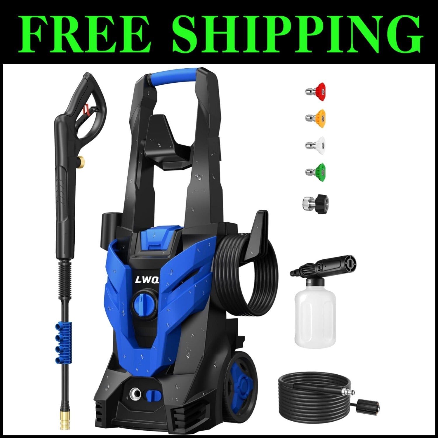 Multi-Functional Electric Pressure Washer - Ideal for Driveways, Cars & Patios