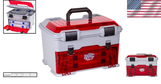18" Waterproof Fishing Tackle Box with 8 Compartments & Anti-Corrosion System