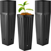 Load image into Gallery viewer, 400 Pcs Tall Plastic Nursery Pots with Drainage Holes - Ideal for Seedlings