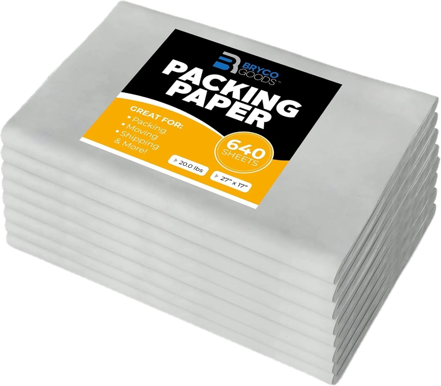 20lb Newsprint Packing Paper - 640 Sheets for Secure and Stress-Free Relocation