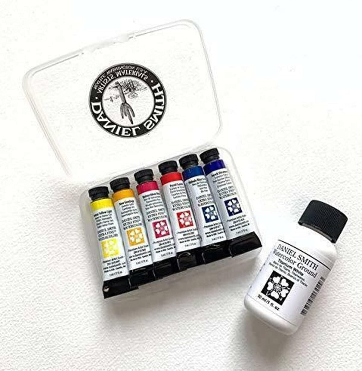 Essentials 9-Piece Multicolor Watercolor Paint Set with Titanium White Ground