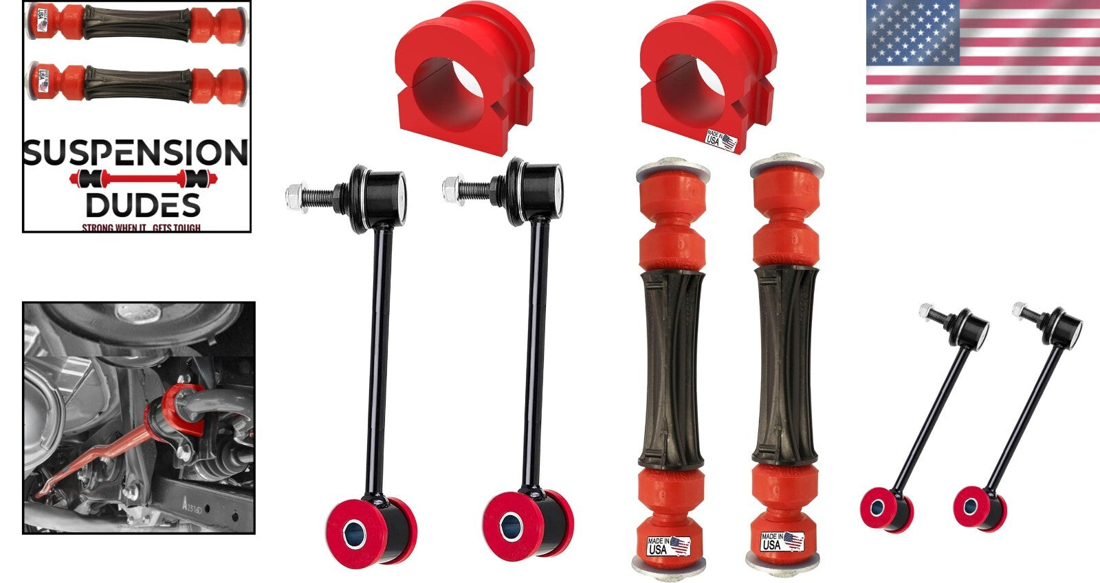 High-Quality 6 PC Sway Bar Stabilizer Link Kit + Bushings for GM SUVs 2007-2020