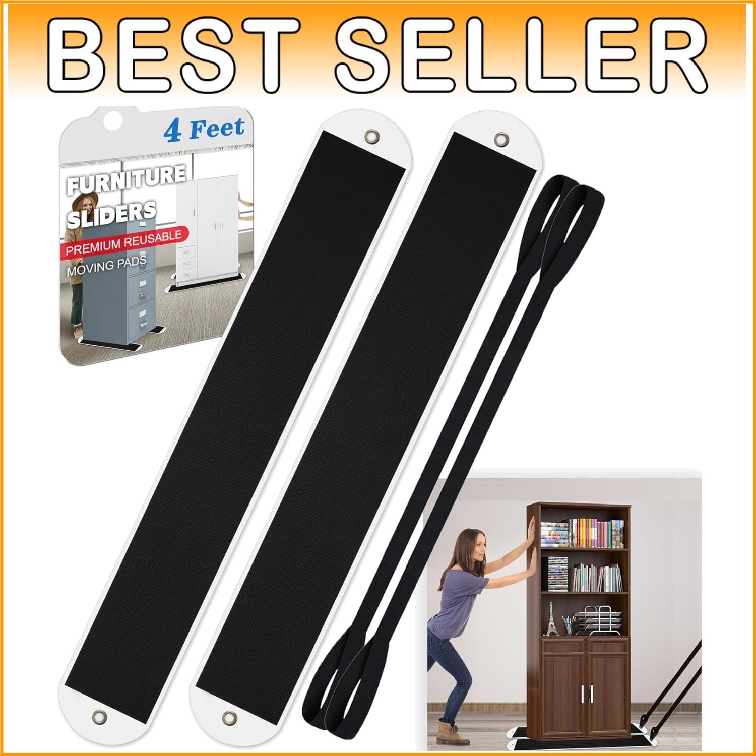 Durable 2-Piece Furniture Movers with Protective Sliders - Carpet & Hardwood