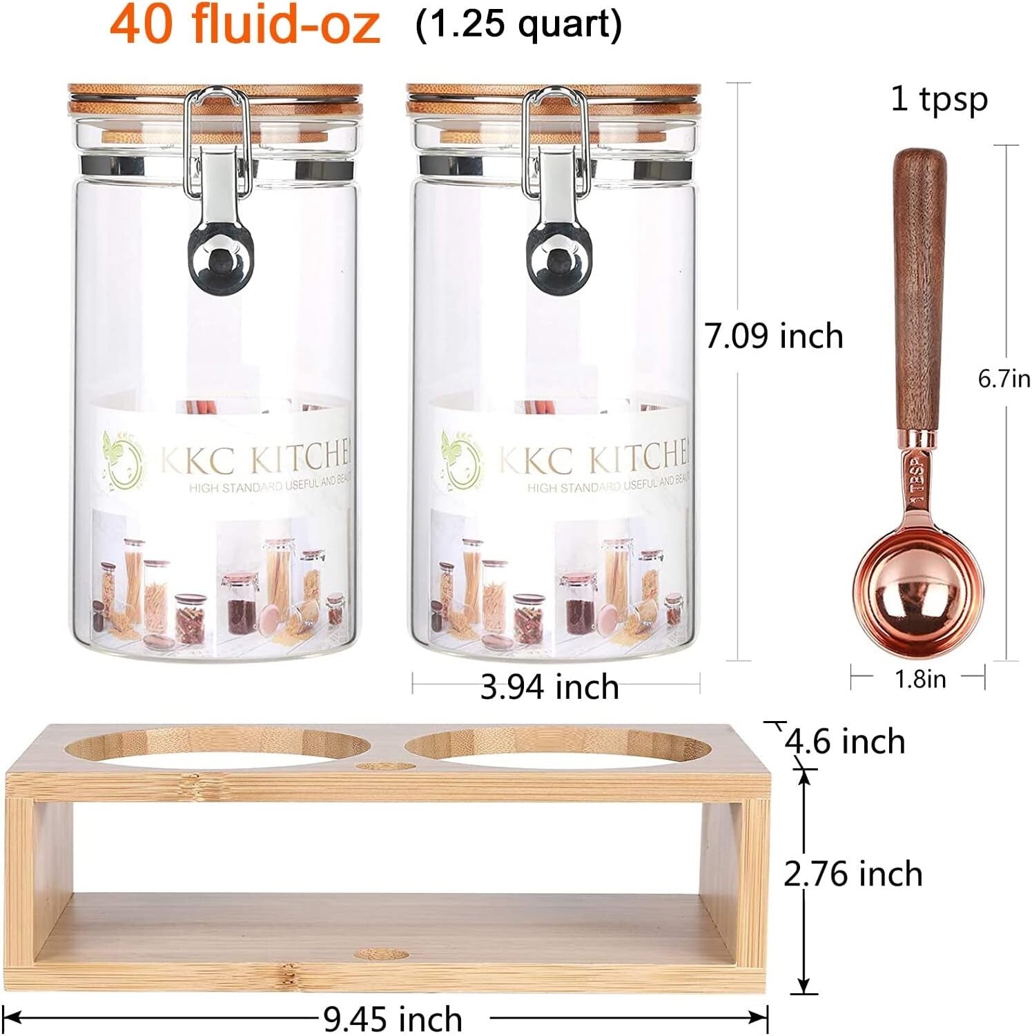 Bamboo Lidded Glass Canisters - Keep Coffee Beans Fresh & Stylishly Organized