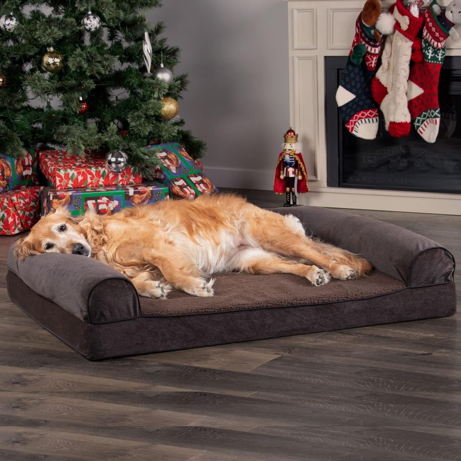 Comfortable Orthopedic Dog Bed, Coffee - Jumbo Plus Size for Dogs up to 125 lbs