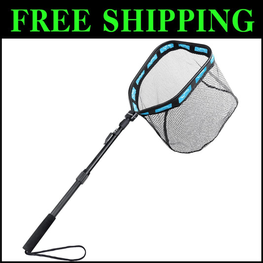 Telescopic Floating Fishing Net for Kayaks – Rubber Coated, Non-Snag, Durable