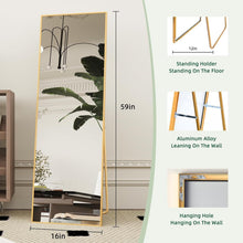 Load image into Gallery viewer, Stylish 59" x 16" Full-Length Gold Mirror - Ideal for Bedrooms and Living Rooms