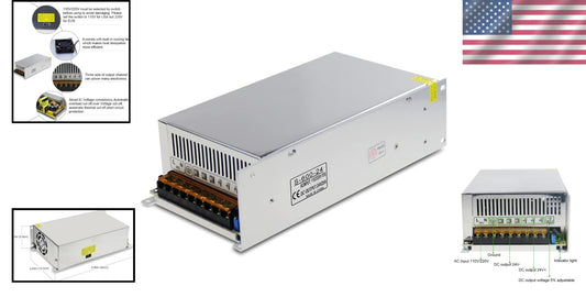 Efficient 24V 25A Adapter with Built-in Cooling Fan - LED & Electronics Power