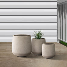 Load image into Gallery viewer, Set of 3 Lightweight Concrete Planters - 15.3" to 8.2" with Rubber Drainage Plug