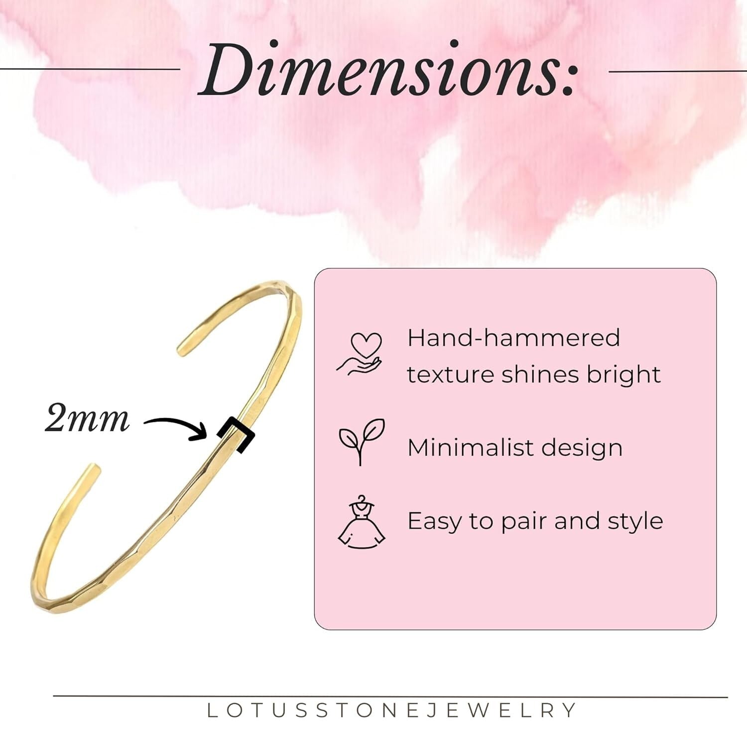 Elegant 14K Gold Fill Hammered Cuff Bracelet - Handmade Women's Jewelry