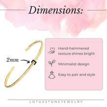 Load image into Gallery viewer, Elegant 14K Gold Fill Hammered Cuff Bracelet - Handmade Women's Jewelry