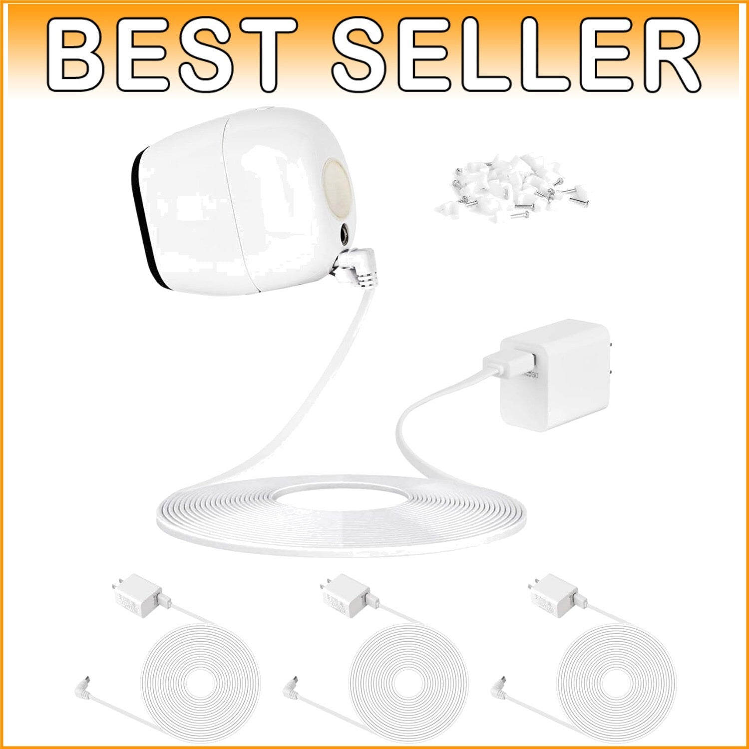 Easy Install 30FT Weatherproof Power Cables for Arlo Pro & Pro 2 with QC Adapter