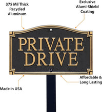 Load image into Gallery viewer, Architectural 5.75" x 9.5" Private Property Garden Sign with Stake for Entrances