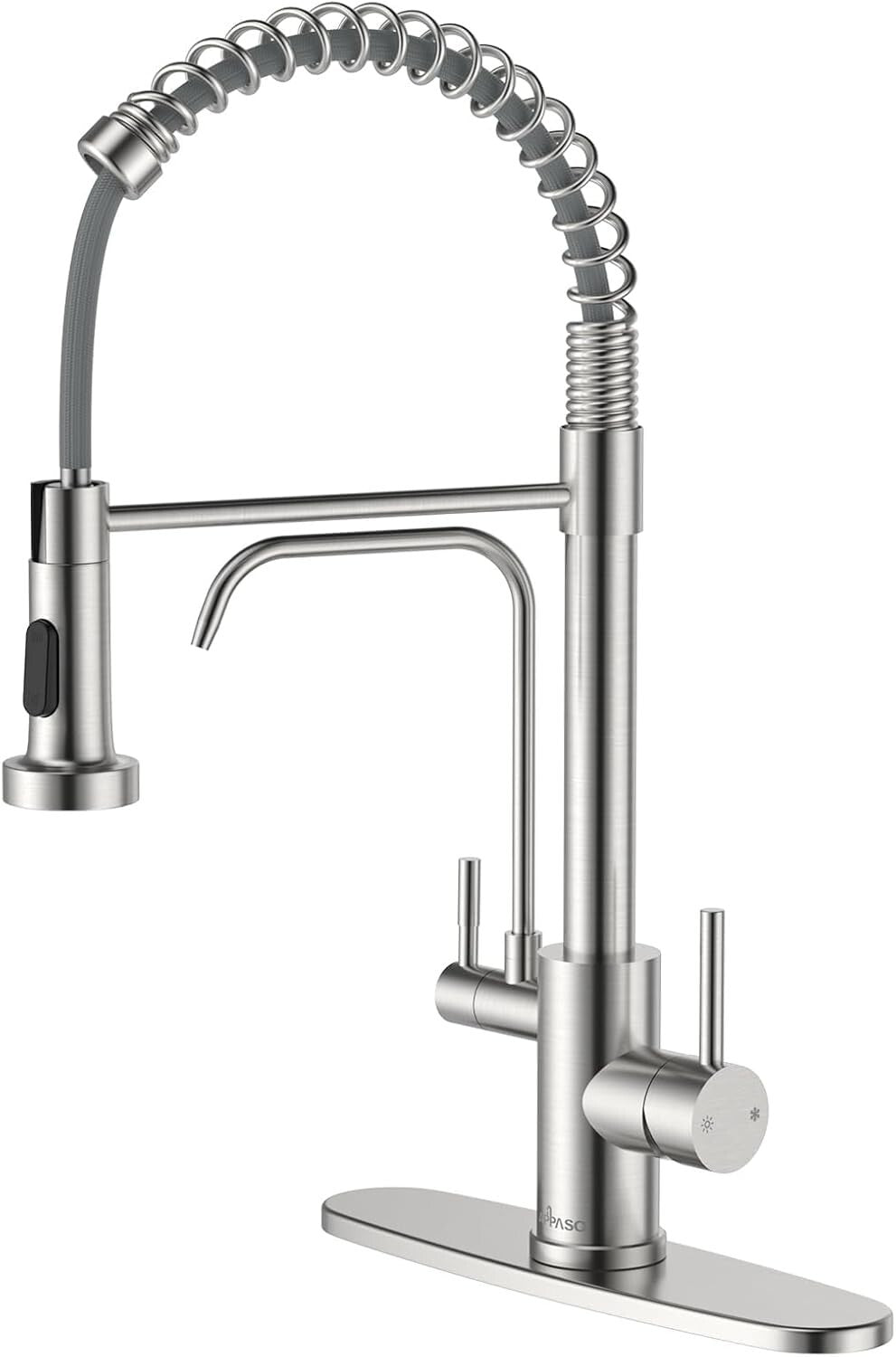 3-in-1 Pull Down Kitchen Faucet with Integrated Drinking Water - Brushed Nickel