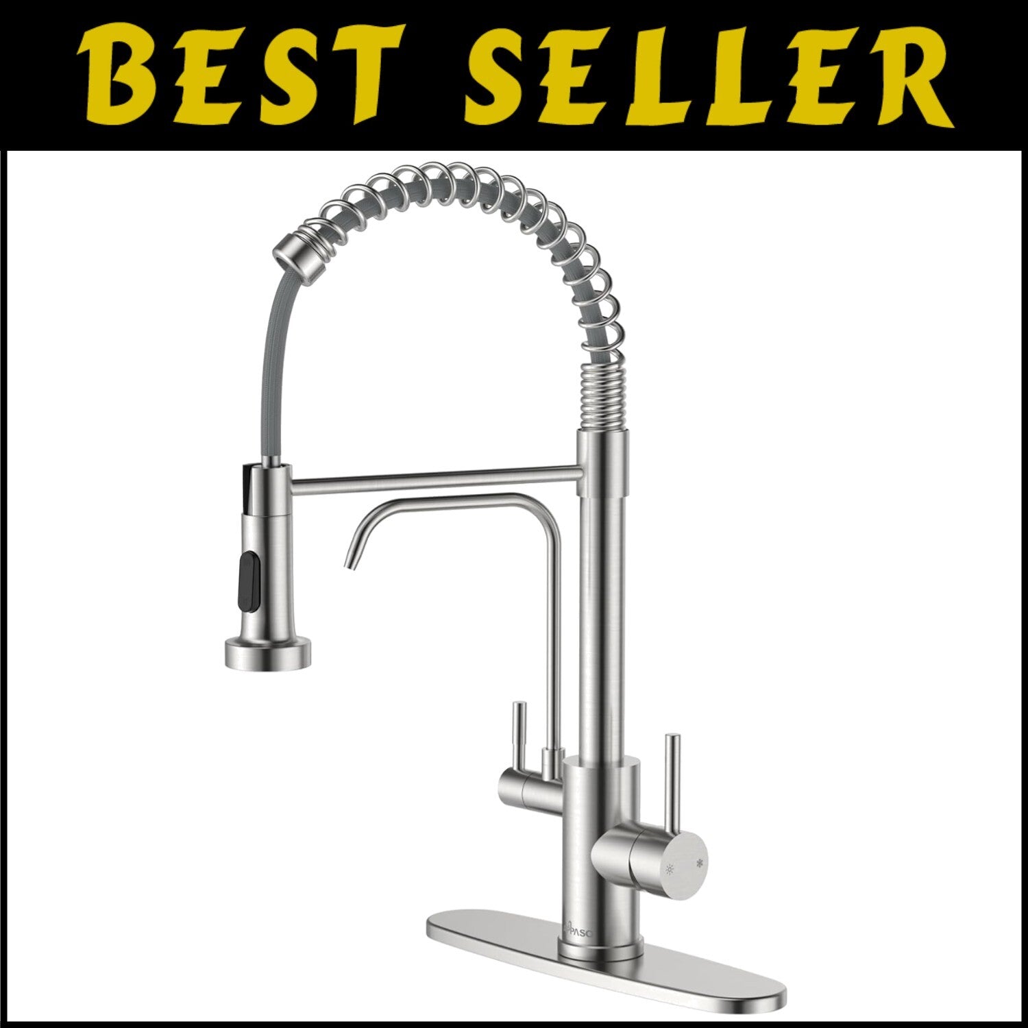 3-in-1 Pull Down Kitchen Faucet with Integrated Drinking Water - Brushed Nickel