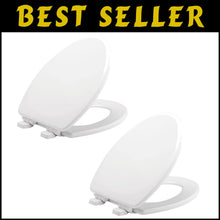 Load image into Gallery viewer, Quick Install White Elongated Toilet Seat 2-Pack - Non-Slip Heavy Duty Design