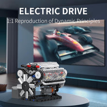 Load image into Gallery viewer, V8 Engine Building Blocks - 535 Pcs Model Kit with Motor &amp; Transparent Features