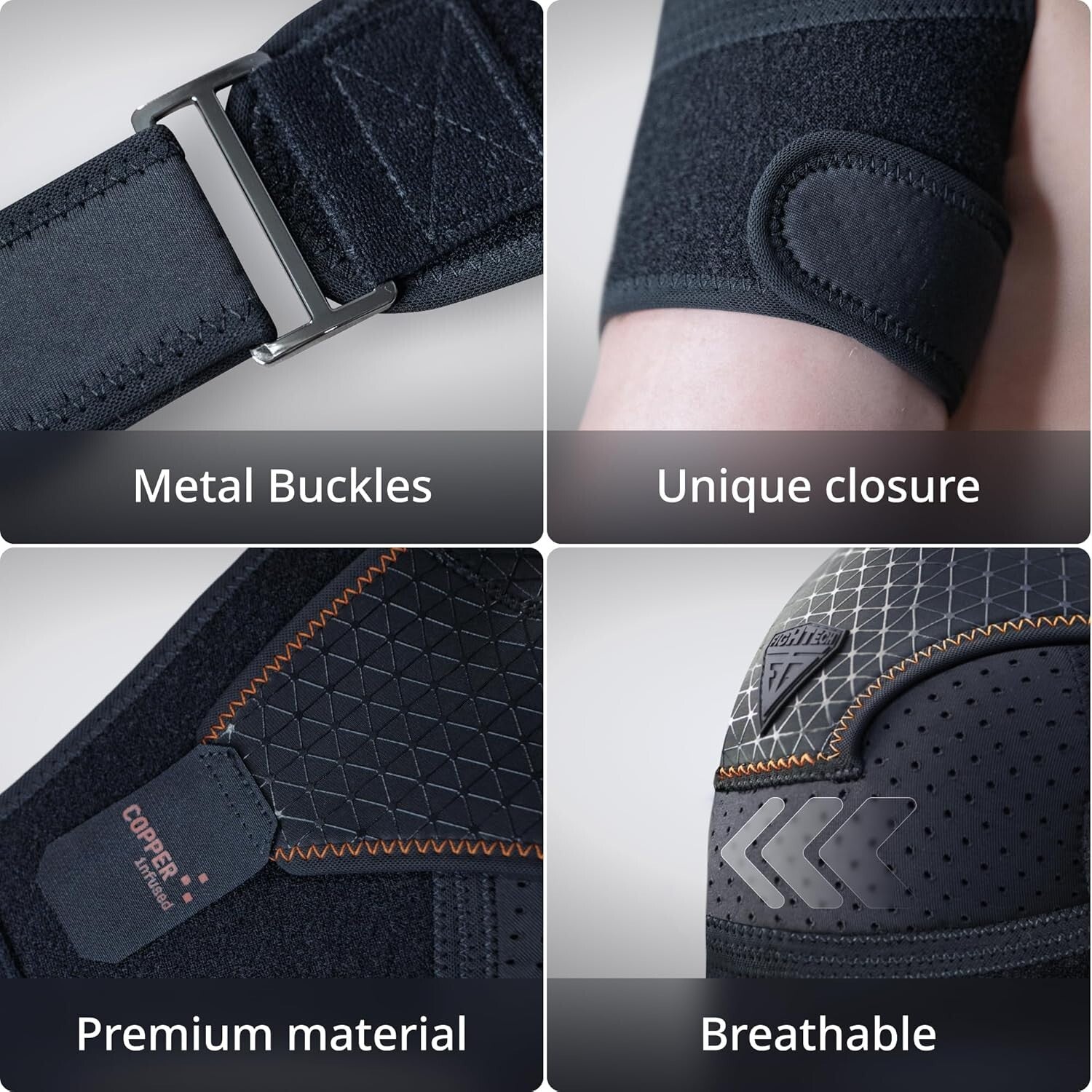 Copper-Infused Shoulder Brace for Torn Rotator Cuff - Pain Relief, Large/X-Large