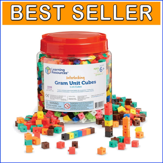 1,000 Interlocking Cubes for Counting and Measurement - Ages 6+, Multi-color