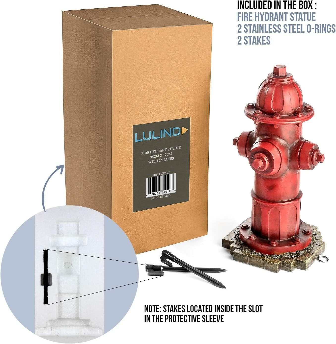 Durable Dog Fire Hydrant Garden Statue with Stakes - Perfect for Pet Training